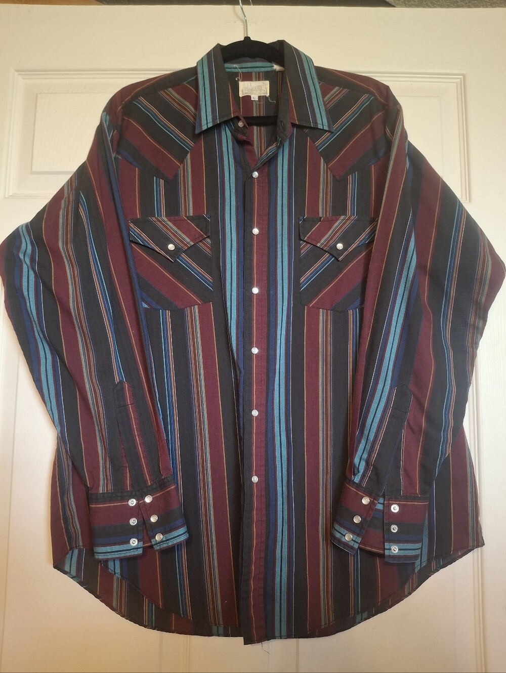 Express Riders Men's Western Pearl Snap Long Sleeve Shirt